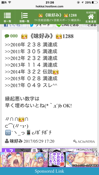 4年連続芸能板コテMVPを獲得した味好みの獄中手記が雑誌に載る：コメント16