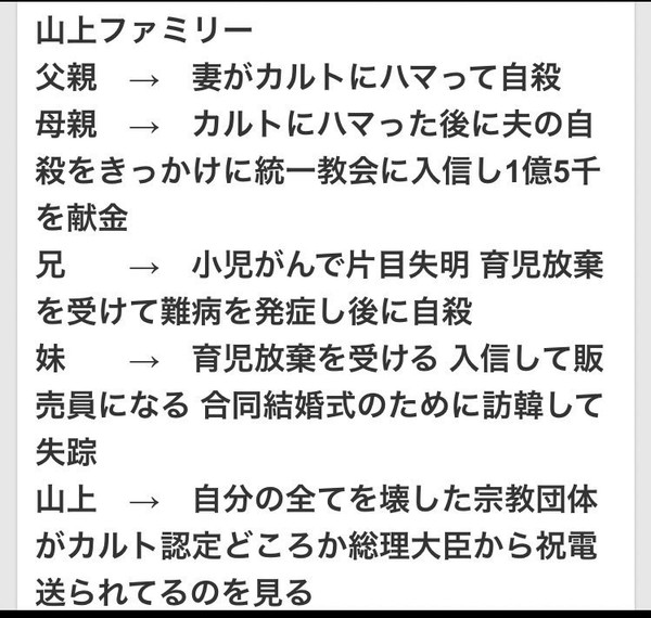 山上徹也被告、母との接触拒絶続ける…旧統一教会に今も強い恨みか：コメント2